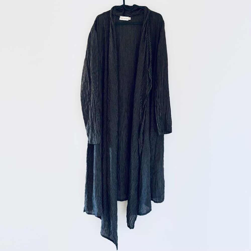 OVATE Calixte Jacket - Black Stripe Linen